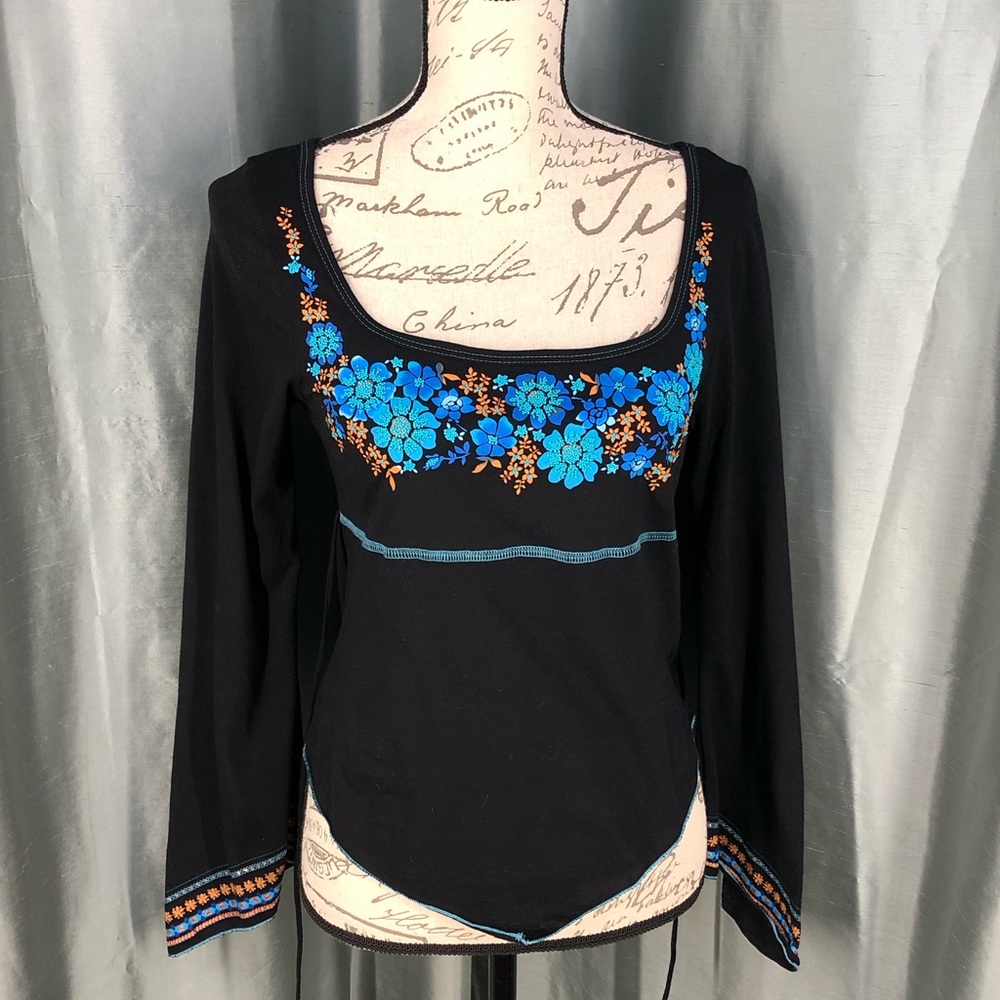 Fang boho floral print handkerchief blouse
